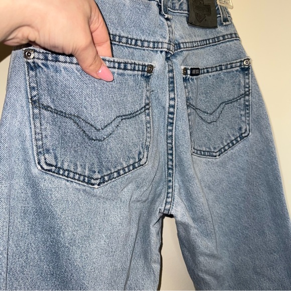 Vintage 2001 Harley-Davidson USA Made High Rise Mom Jeans 6P Light Wash - Picture 11 of 16